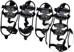 2 Pair Manganese Spikes Non-Slip Shoes Cover for Mountaineering Hiking Winter Sports