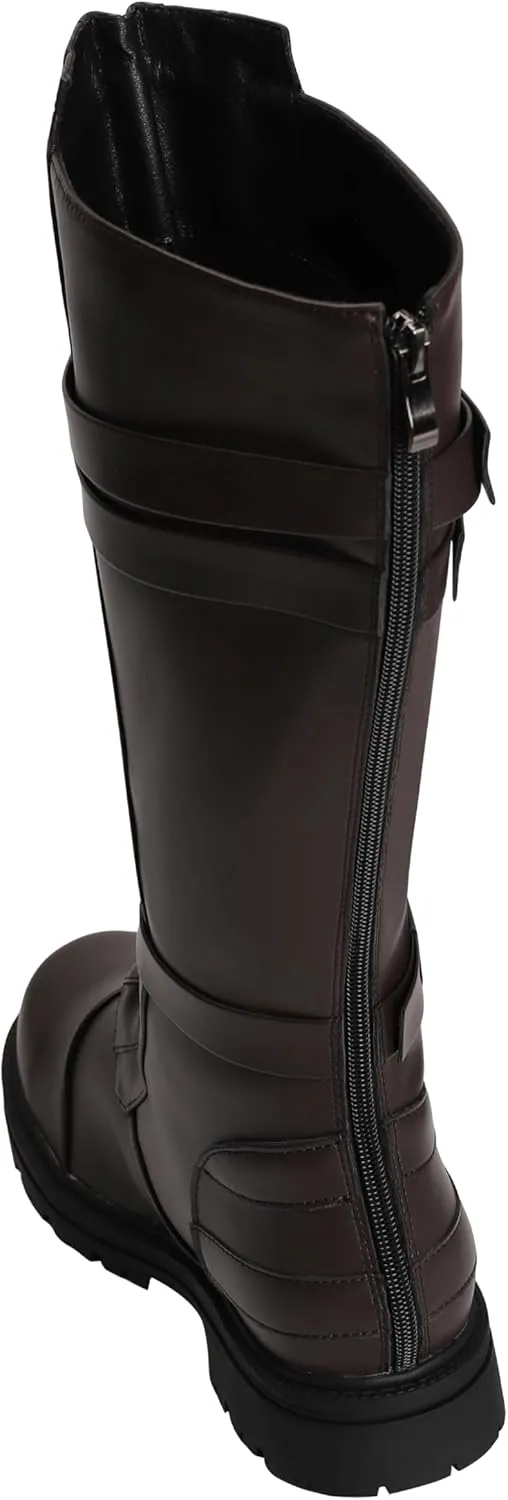 ACE SHOCK Mens Tall Boots Medieval Renaissance Pirate Cosplay Boot Halloween Costume Shoes