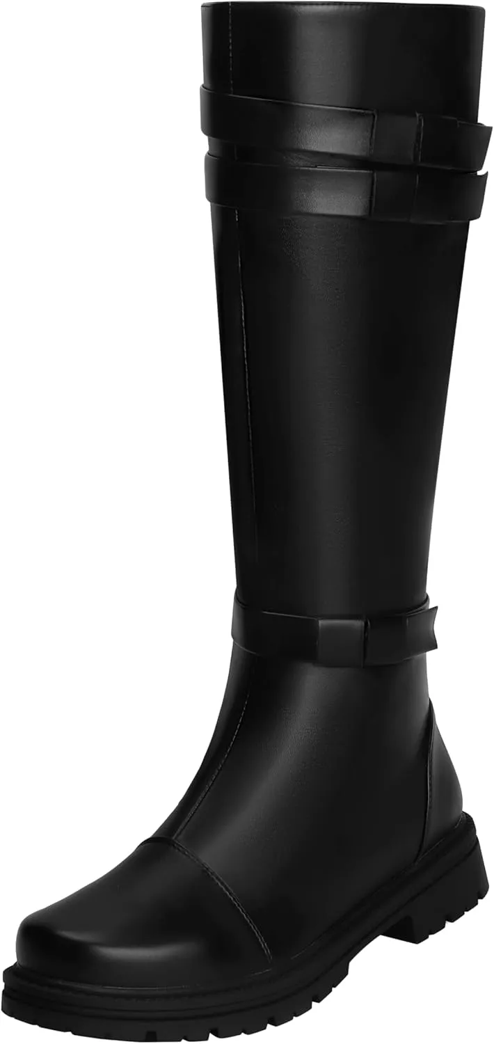ACE SHOCK Mens Tall Boots Medieval Renaissance Pirate Cosplay Boot Halloween Costume Shoes