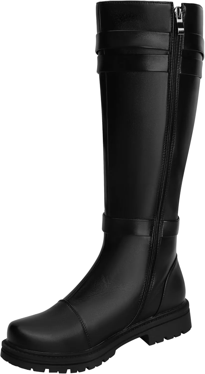 ACE SHOCK Mens Tall Boots Medieval Renaissance Pirate Cosplay Boot Halloween Costume Shoes
