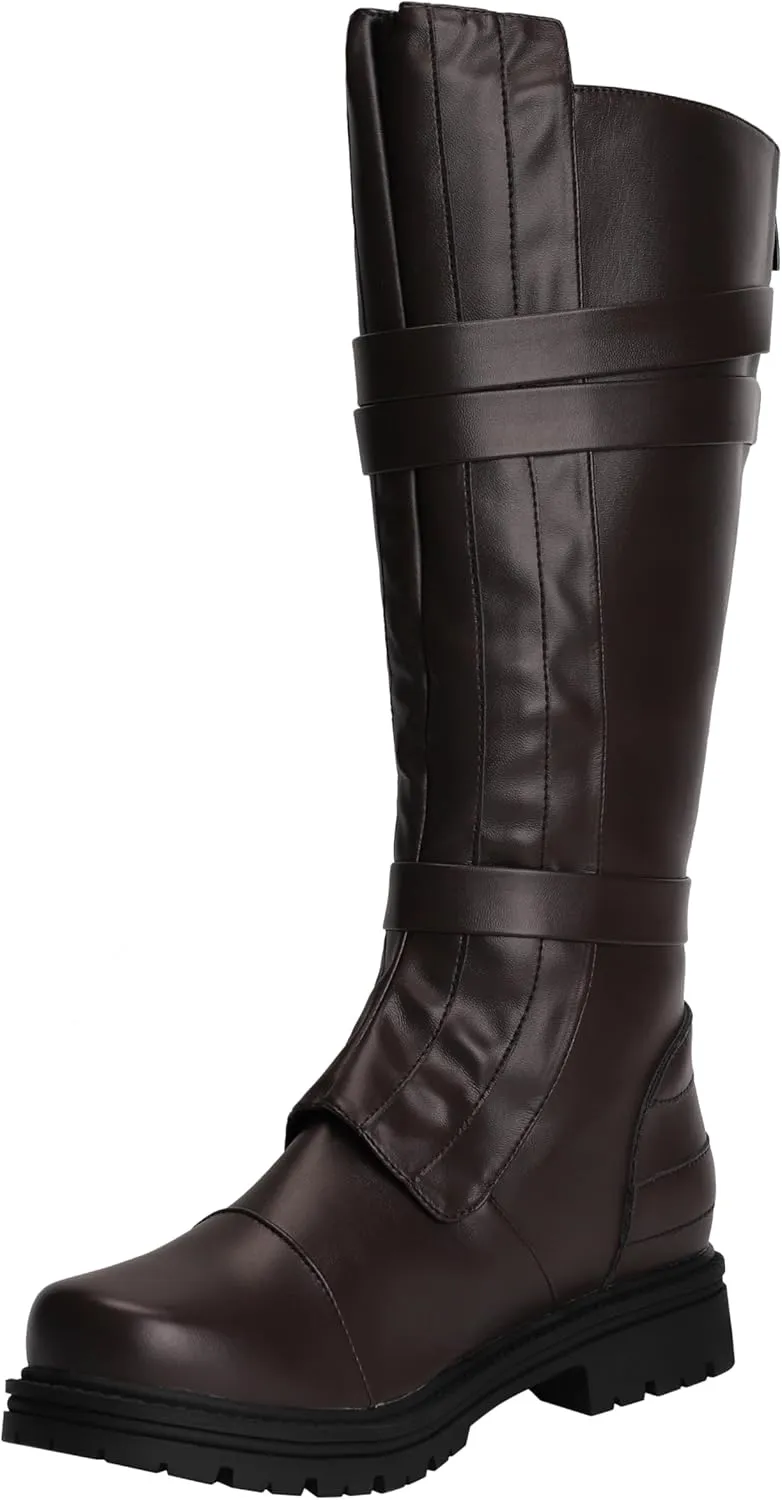 ACE SHOCK Mens Tall Boots Medieval Renaissance Pirate Cosplay Boot Halloween Costume Shoes