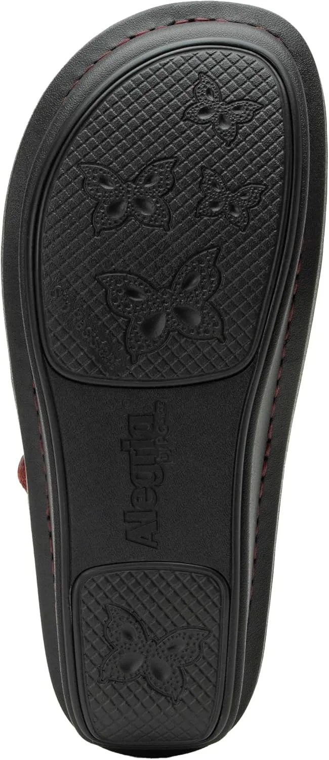 Alegria Women Kamila - Timeless Comfort, Arch Support and Style for Everyday Elegance - Nursing and Healthcare Professionals Slip-Resistant Mules - Open Back Leather Comfort Walking Clog Shoes