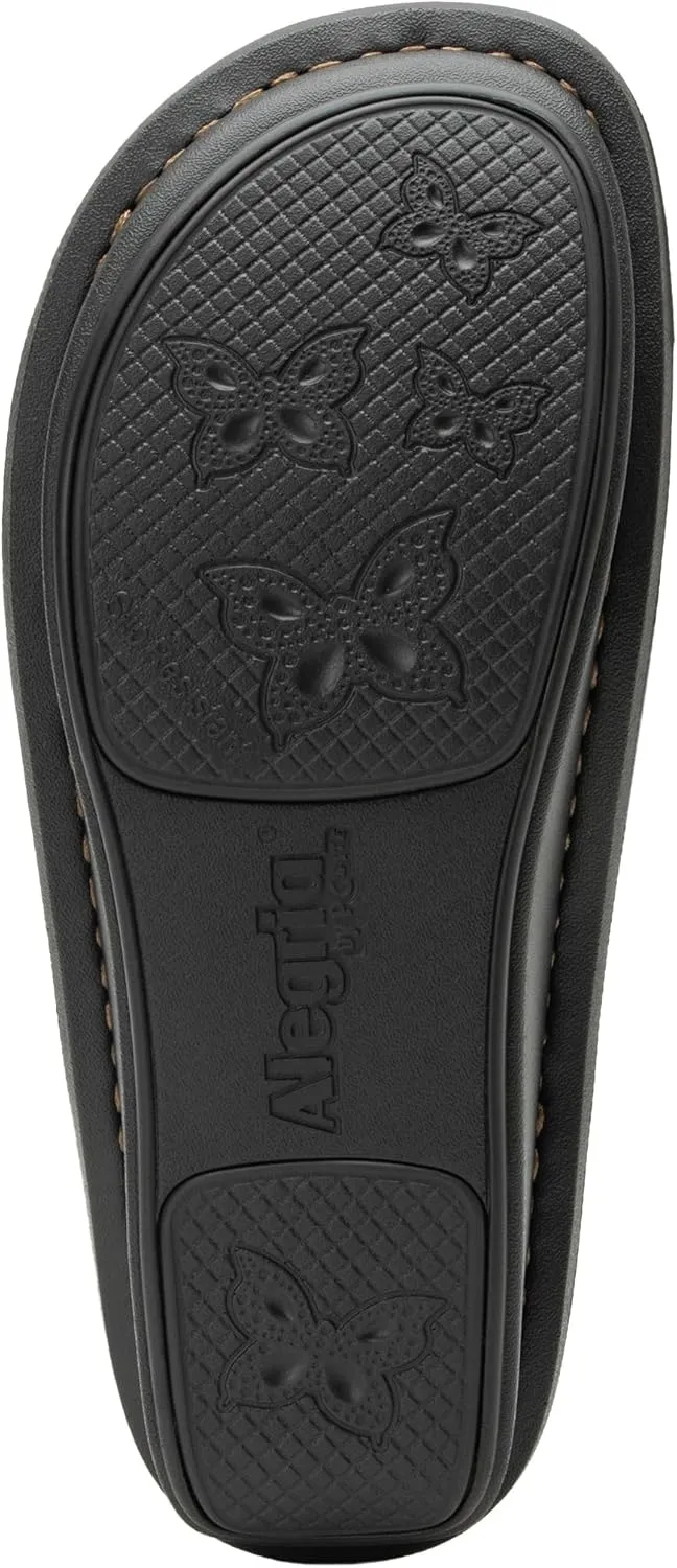 Alegria Women Kamila - Timeless Comfort, Arch Support and Style for Everyday Elegance - Nursing and Healthcare Professionals Slip-Resistant Mules - Open Back Leather Comfort Walking Clog Shoes