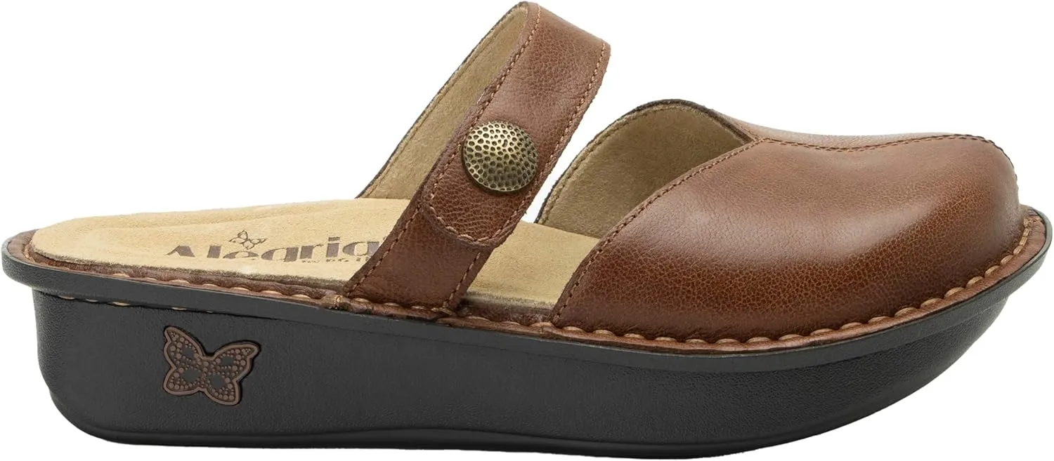 Alegria Women Kamila - Timeless Comfort, Arch Support and Style for Everyday Elegance - Nursing and Healthcare Professionals Slip-Resistant Mules - Open Back Leather Comfort Walking Clog Shoes