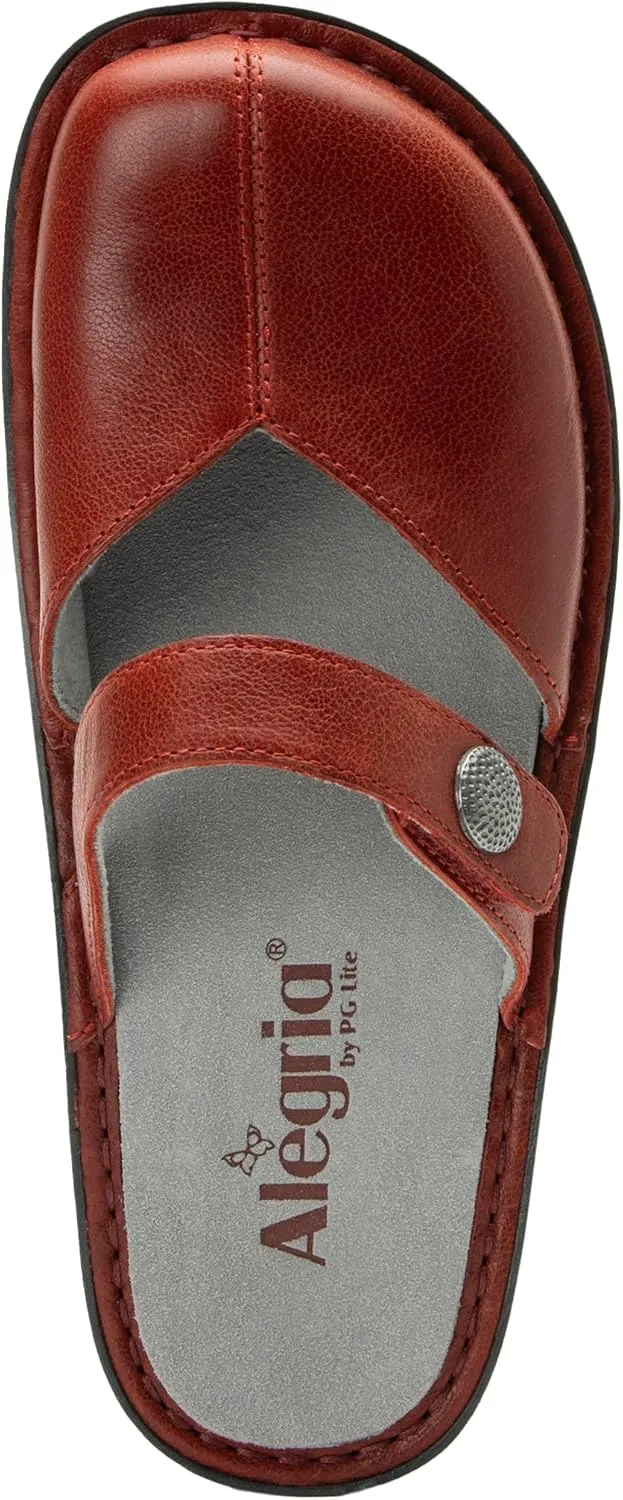 Alegria Women Kamila - Timeless Comfort, Arch Support and Style for Everyday Elegance - Nursing and Healthcare Professionals Slip-Resistant Mules - Open Back Leather Comfort Walking Clog Shoes
