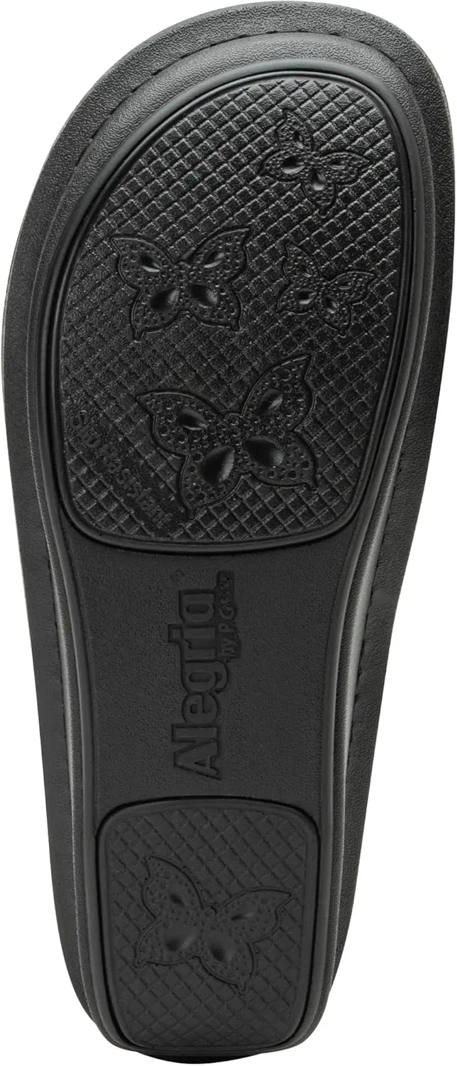 Alegria Women Kamila - Timeless Comfort, Arch Support and Style for Everyday Elegance - Nursing and Healthcare Professionals Slip-Resistant Mules - Open Back Leather Comfort Walking Clog Shoes