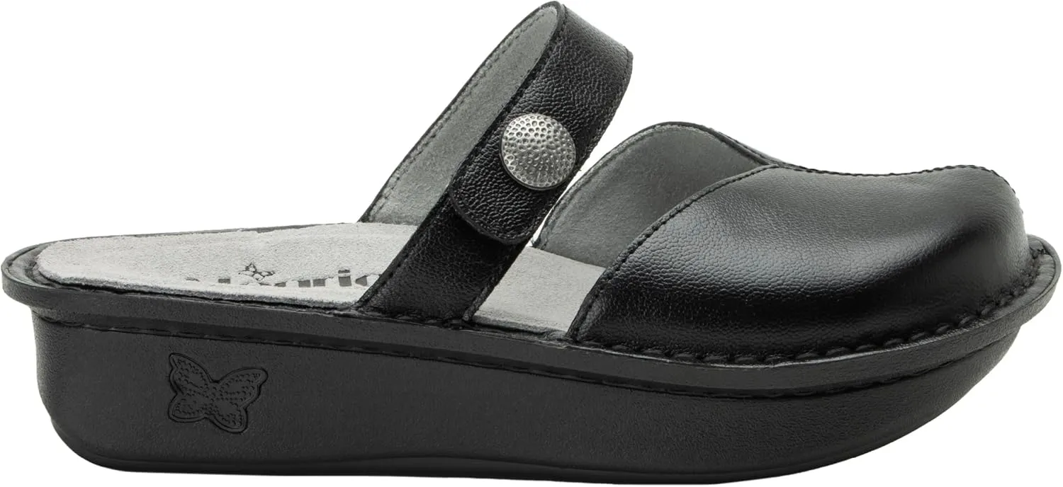 Alegria Women Kamila - Timeless Comfort, Arch Support and Style for Everyday Elegance - Nursing and Healthcare Professionals Slip-Resistant Mules - Open Back Leather Comfort Walking Clog Shoes