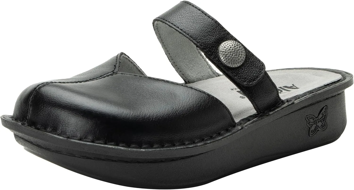 Alegria Women Kamila - Timeless Comfort, Arch Support and Style for Everyday Elegance - Nursing and Healthcare Professionals Slip-Resistant Mules - Open Back Leather Comfort Walking Clog Shoes