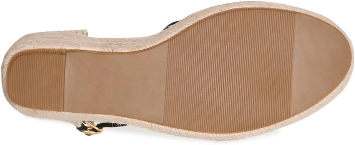 Alexis Leroy Women's Open Toe Comfortable Ankle Strap Espadrilles Wedge Sandals