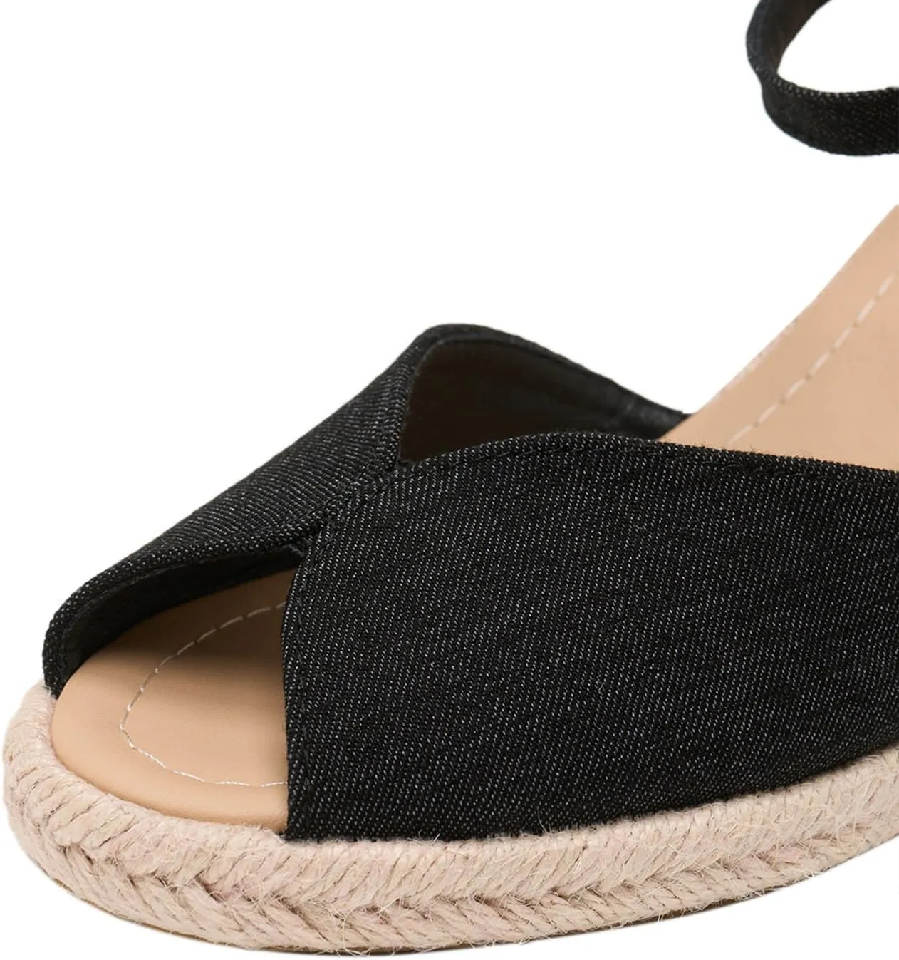 Alexis Leroy Women's Open Toe Comfortable Ankle Strap Espadrilles Wedge Sandals