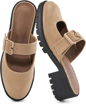 Alicegana Mules for Women Dressy Clogs: Comfort Platform Chunky Backless Mules Slip On Work Casual Loafers Slides Shoes
