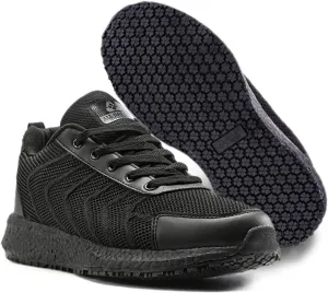 ALL DAY GRIP Women's Comfortable and Ultra Slip Resistant Shoes. Non Slip Work Sneakers for Healthcare and Food Service Workers.