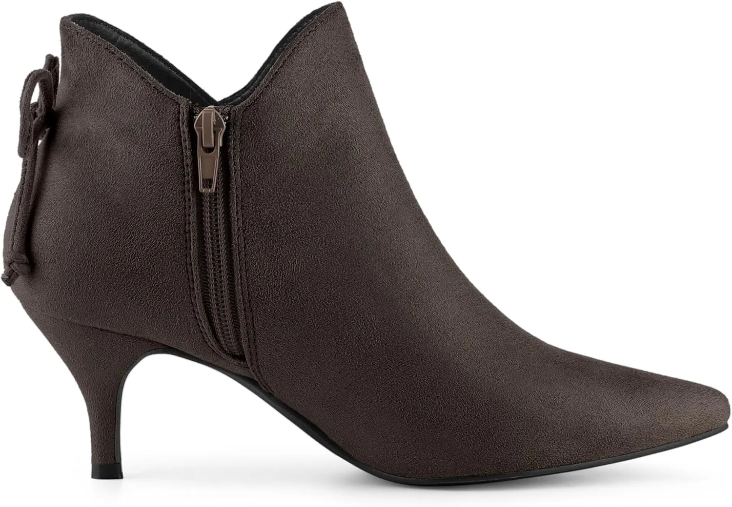 Allegra K Women's Pointed Toe Kitten Heel Ankle Booties