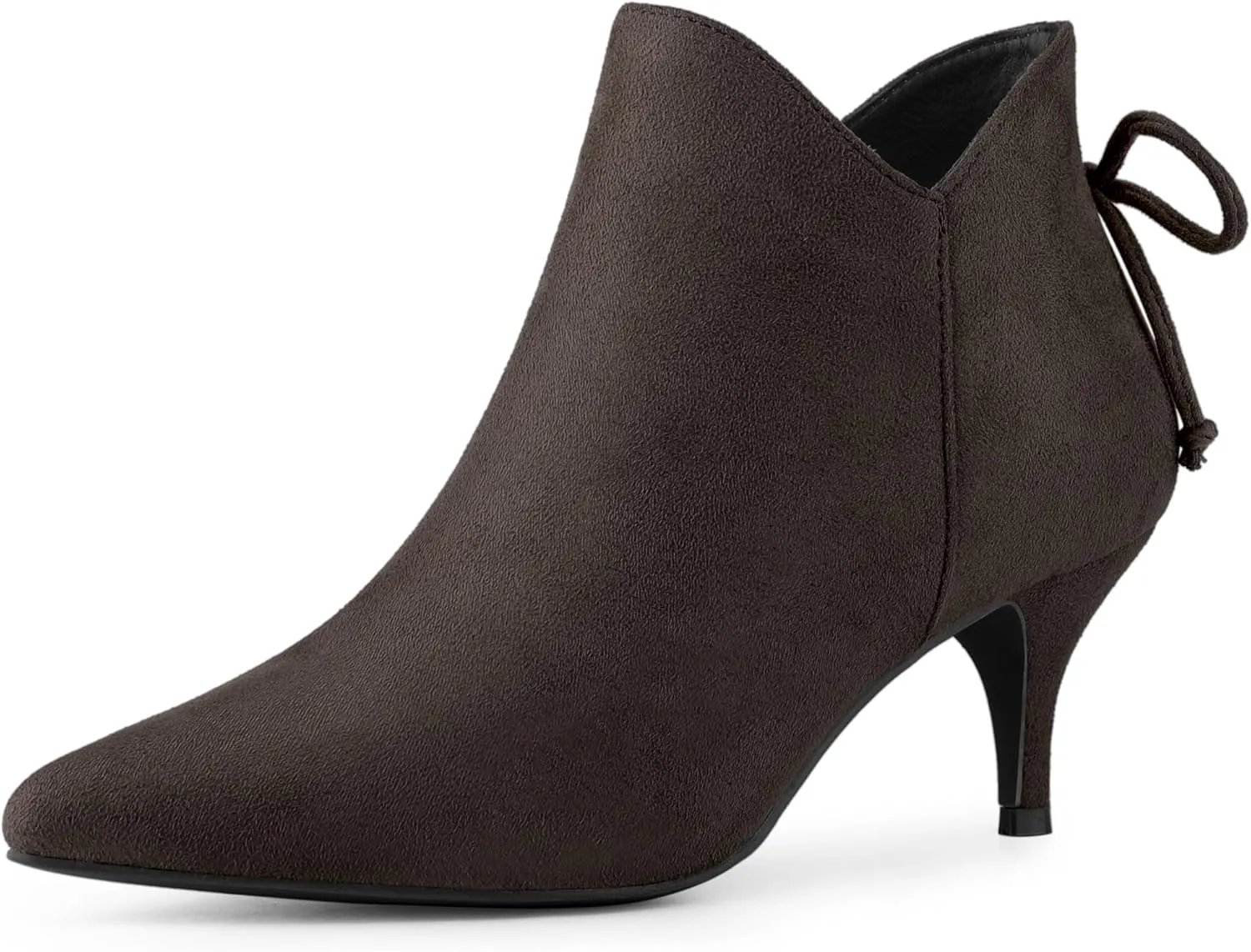 Allegra K Women's Pointed Toe Kitten Heel Ankle Booties