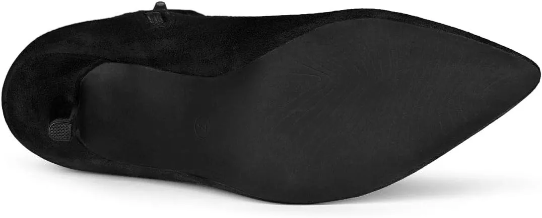 Allegra K Women's Pointy Toe Stretch Sock Stiletto Heels Ankle Boots