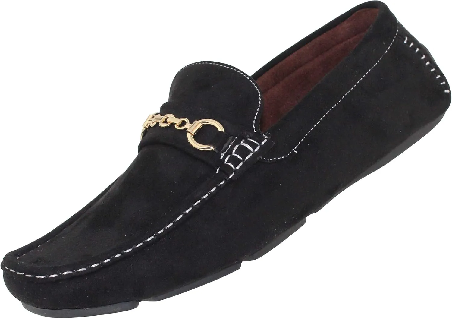 Amali Ecker, Mens Casual Shoes - Mens Loafers - Mens Moccasins - Slip On Shoes for Men - Driving Shoes for Men - Chain Ornament, Comfortable Slipper