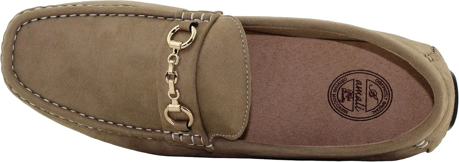 Amali Ecker, Mens Casual Shoes - Mens Loafers - Mens Moccasins - Slip On Shoes for Men - Driving Shoes for Men - Chain Ornament, Comfortable Slipper