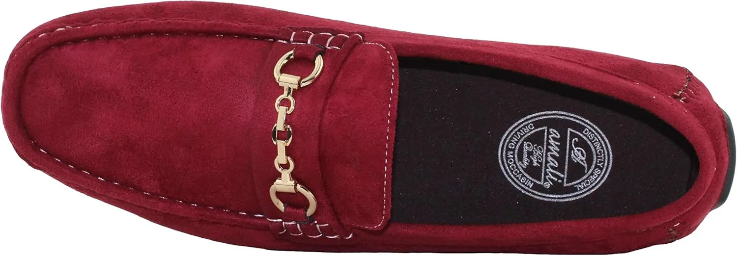 Amali Ecker, Mens Casual Shoes - Mens Loafers - Mens Moccasins - Slip On Shoes for Men - Driving Shoes for Men - Chain Ornament, Comfortable Slipper