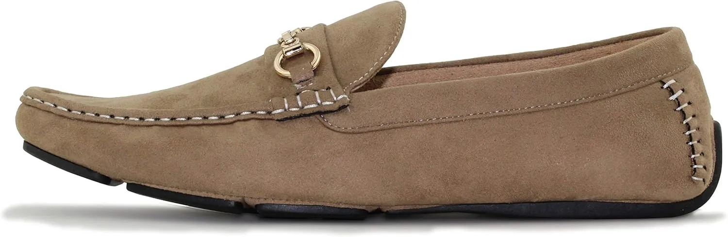 Amali Ecker, Mens Casual Shoes - Mens Loafers - Mens Moccasins - Slip On Shoes for Men - Driving Shoes for Men - Chain Ornament, Comfortable Slipper