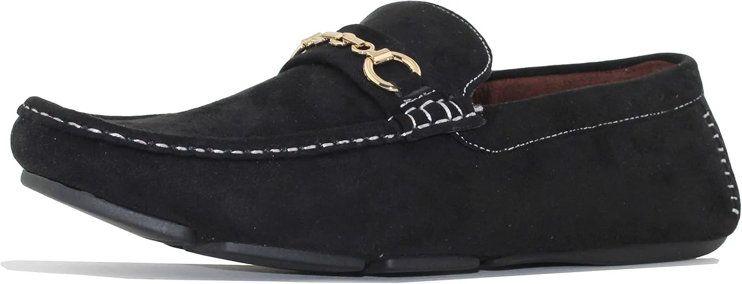 Amali Ecker, Mens Casual Shoes - Mens Loafers - Mens Moccasins - Slip On Shoes for Men - Driving Shoes for Men - Chain Ornament, Comfortable Slipper