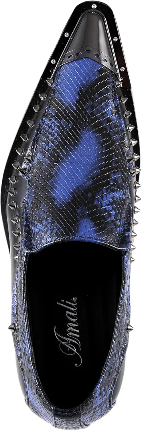 Amali Sparkling Smoking Slipper with Metal Tip - Men's Dress Shoes - Party Loafers for Men - Metallic Loafers for Men - Mens Disco Shoes - Designer Shoes
