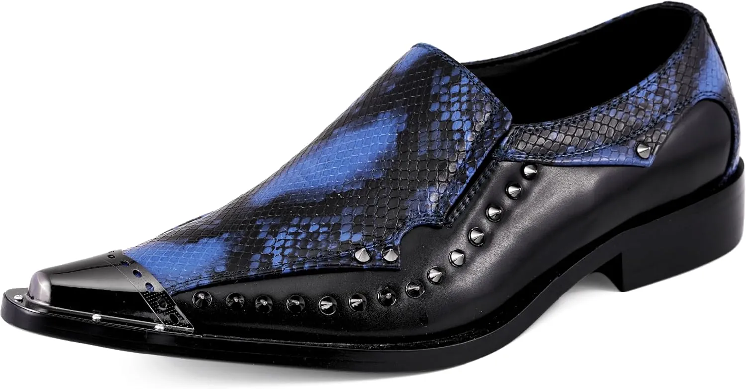 Amali Sparkling Smoking Slipper with Metal Tip - Men's Dress Shoes - Party Loafers for Men - Metallic Loafers for Men - Mens Disco Shoes - Designer Shoes