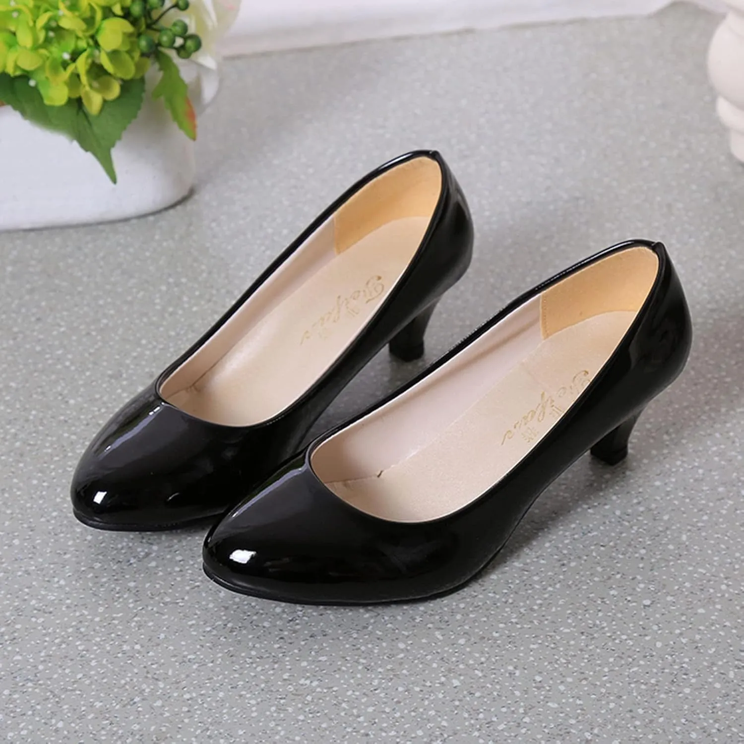 AMDBEL Flats Shoes Women Dressy Comfortable Women Pointed Toe Single Shoes Suede Flock Casual Buckle Strap Loafers Shoes