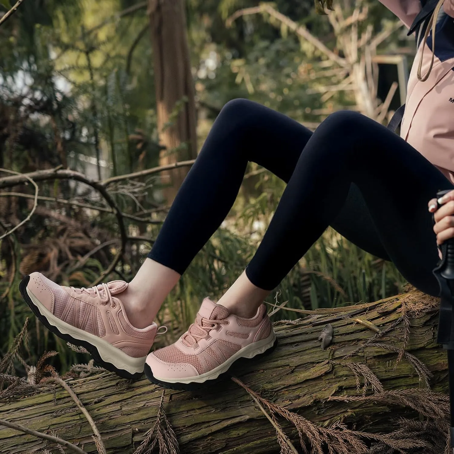 ANJOUFEMME Women's Waterproof Hiking Shoes Non Slip Sneakers Lightweight Tennis Shoes for Work Walking Running Trekking Trail Shoes