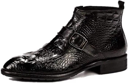 Ankle Boots For Men Men Round Toe Zip Ankle Boots Holiday Office For Show Pure Genuine Leather The First Layer Of Cowhide