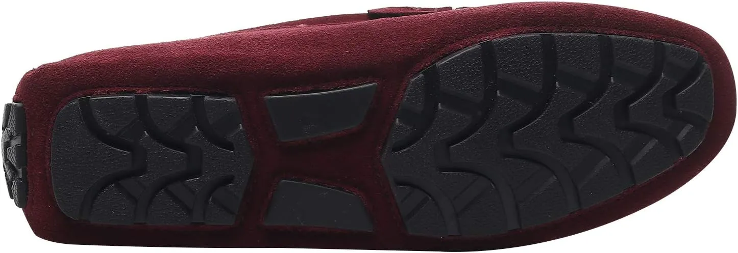 ANUFER Mens Elegant Buckle Loafers Comfort Suede Driving Shoes Stylish Moccasin Slippers