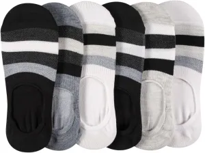 Apara Women’s Ultra Light No-Show Invisible Liner Comfort Sock with Heel Grip & Mesh Stripes for Ventilation, Multi-Pack (6-pair)