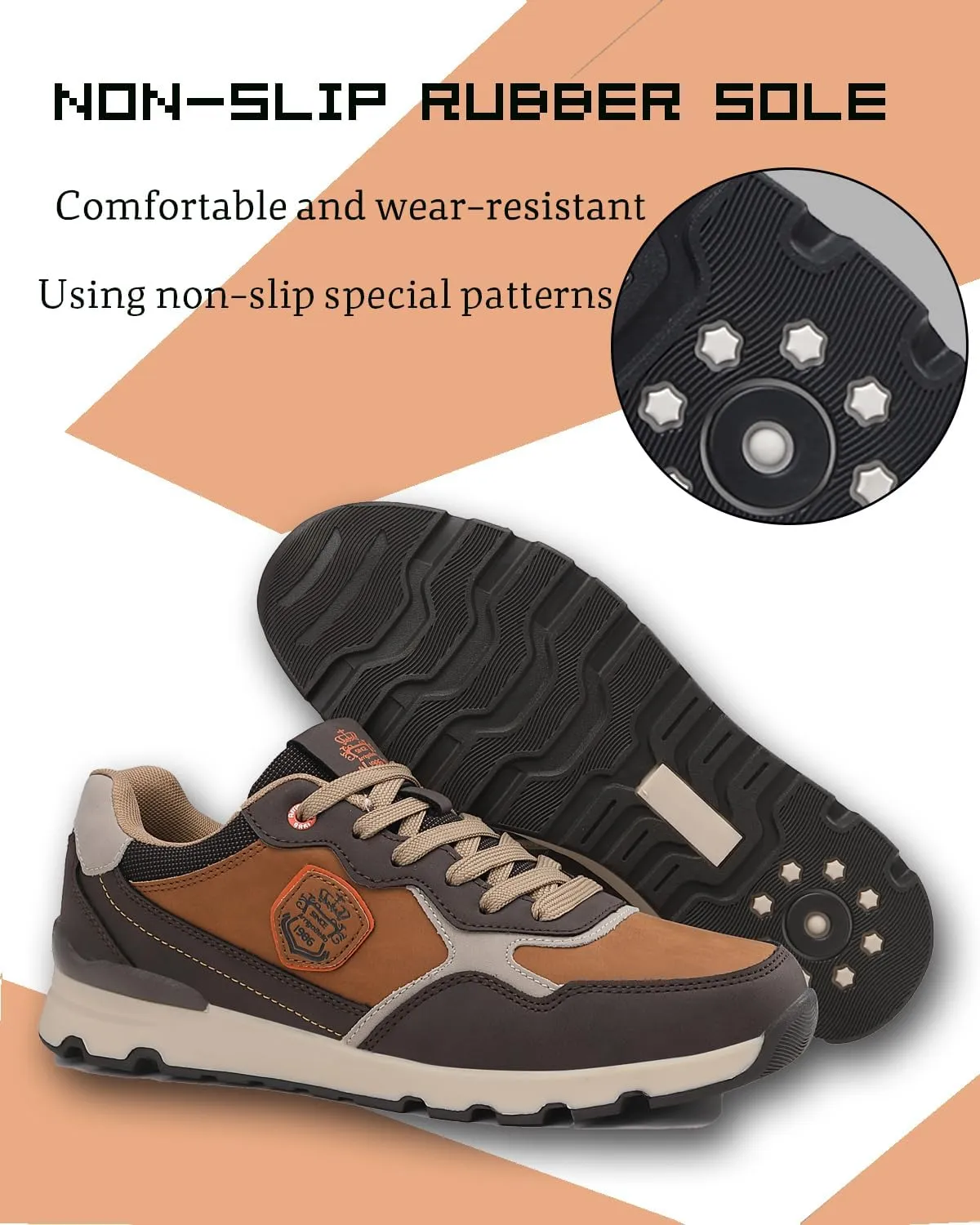 ARRIGO BELLO Men Shoes Casual Sneakers Fashion Low-Top Leather Non-Slip Walking Trainers Size 8-12