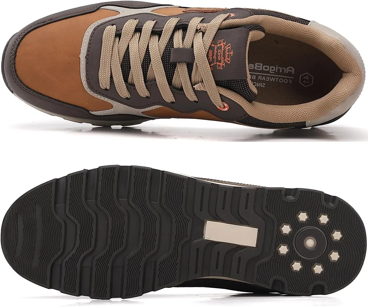 ARRIGO BELLO Men Shoes Casual Sneakers Fashion Low-Top Leather Non-Slip Walking Trainers Size 8-12
