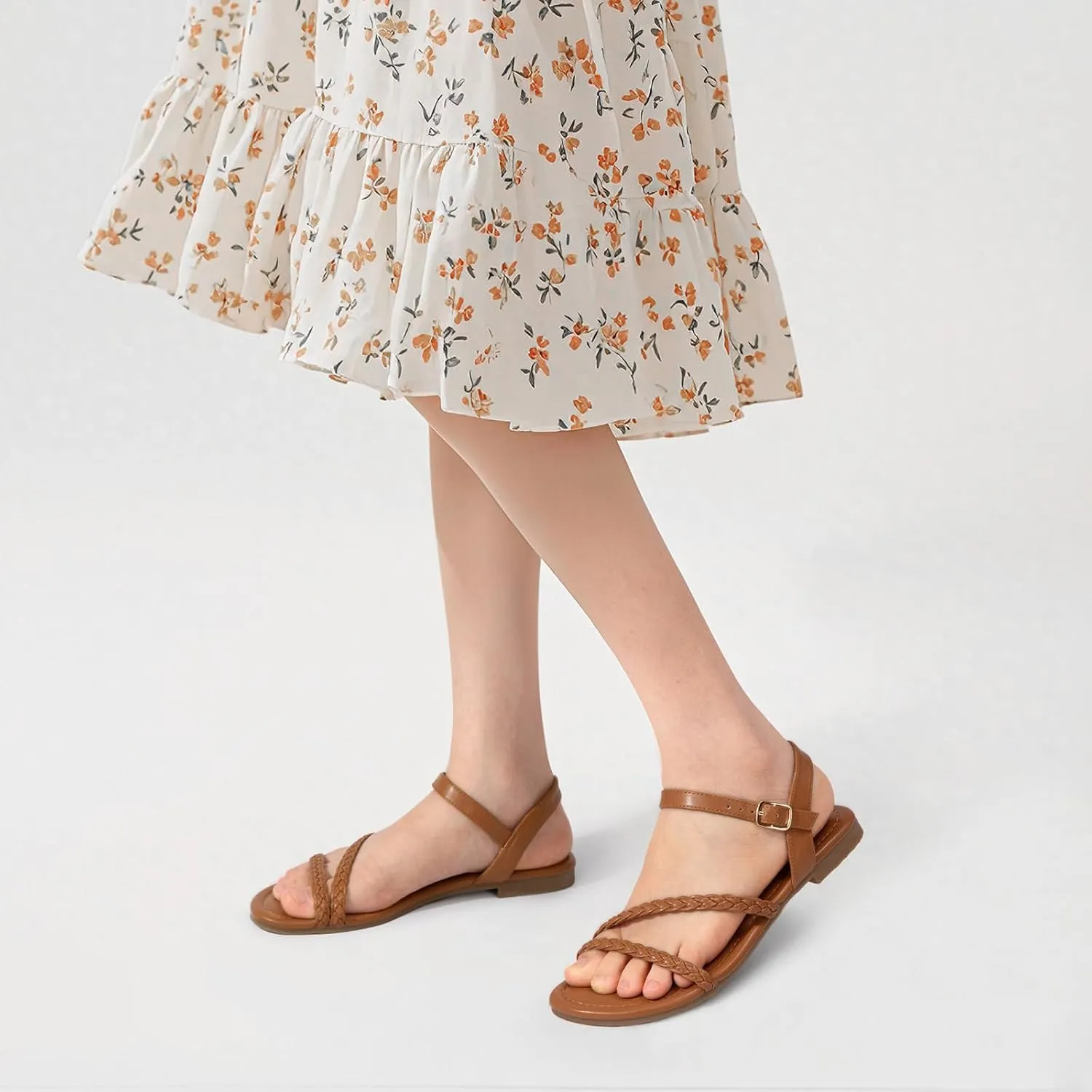 ATHMILE Womens Sandals Dressy Summer Flat Comfortable On Beach Gladiator Cute Slides Casual Braided Sandals for Women 2025 Size 5-10