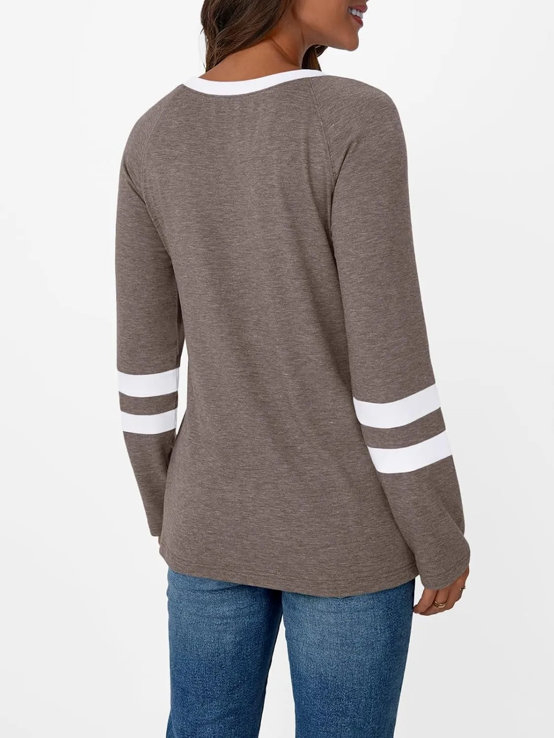 AUTOMET Womens Long Sleeve Shirts Color Block Casual Crewneck Tops Tshirt Basic Tee Fall Fashion Clothes Trendy Outfits