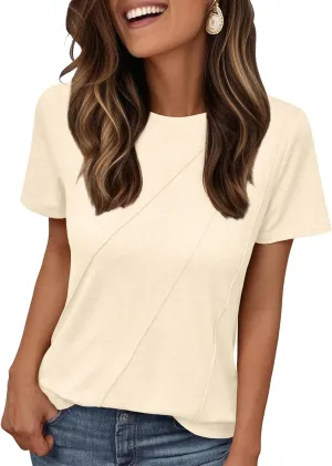 AUTOMET Womens Summer Tops Workout Shirts Beach Vacation Outfits Business Tshirts Dressy Fashion Spring Clothes 2025