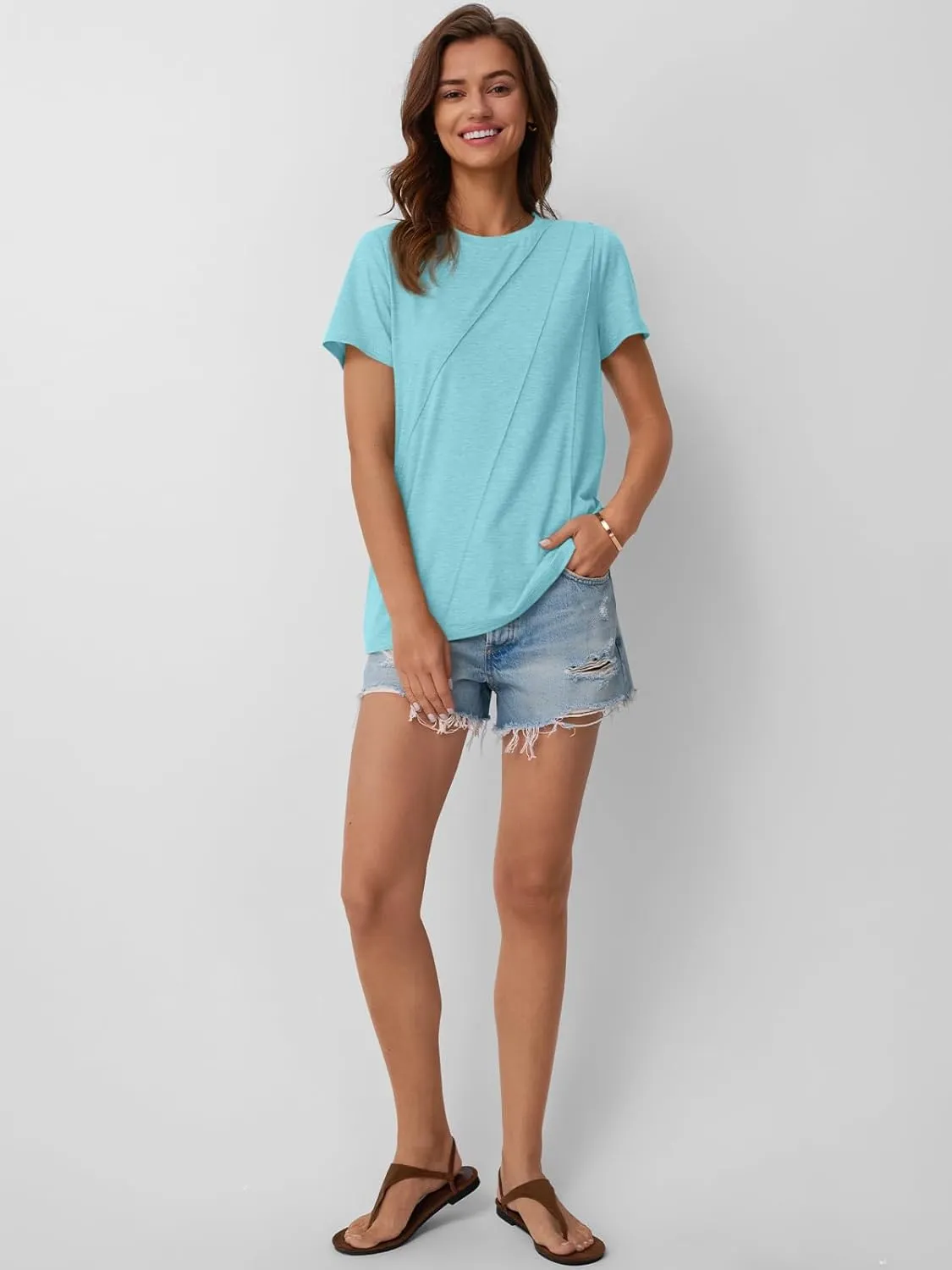 AUTOMET Womens Summer Tops Workout Shirts Beach Vacation Outfits Business Tshirts Dressy Fashion Spring Clothes 2025