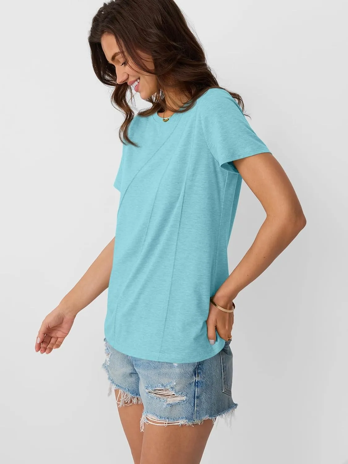AUTOMET Womens Summer Tops Workout Shirts Beach Vacation Outfits Business Tshirts Dressy Fashion Spring Clothes 2025