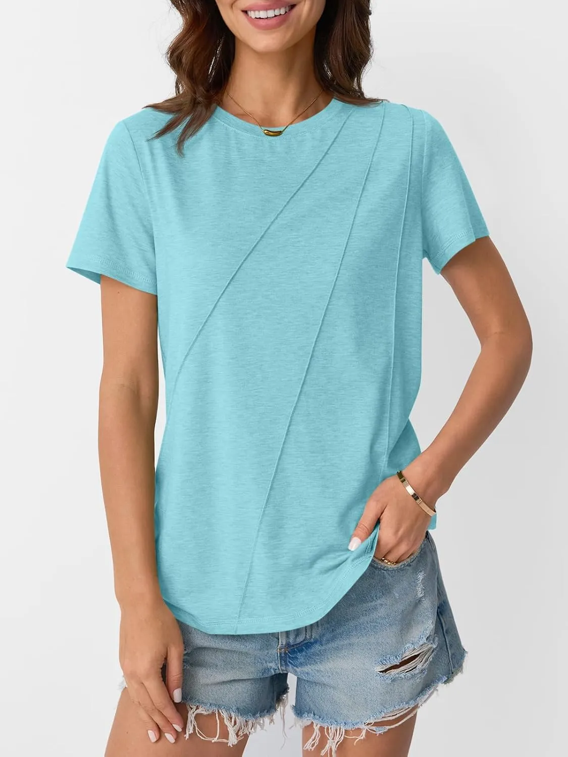 AUTOMET Womens Summer Tops Workout Shirts Beach Vacation Outfits Business Tshirts Dressy Fashion Spring Clothes 2025