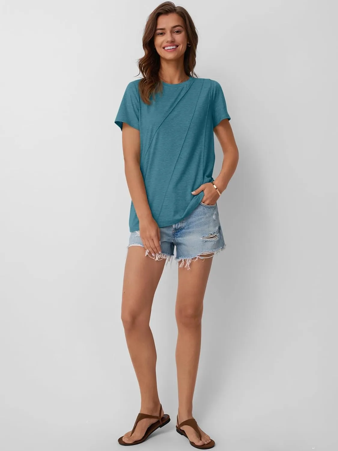 AUTOMET Womens Summer Tops Workout Shirts Beach Vacation Outfits Business Tshirts Dressy Fashion Spring Clothes 2025