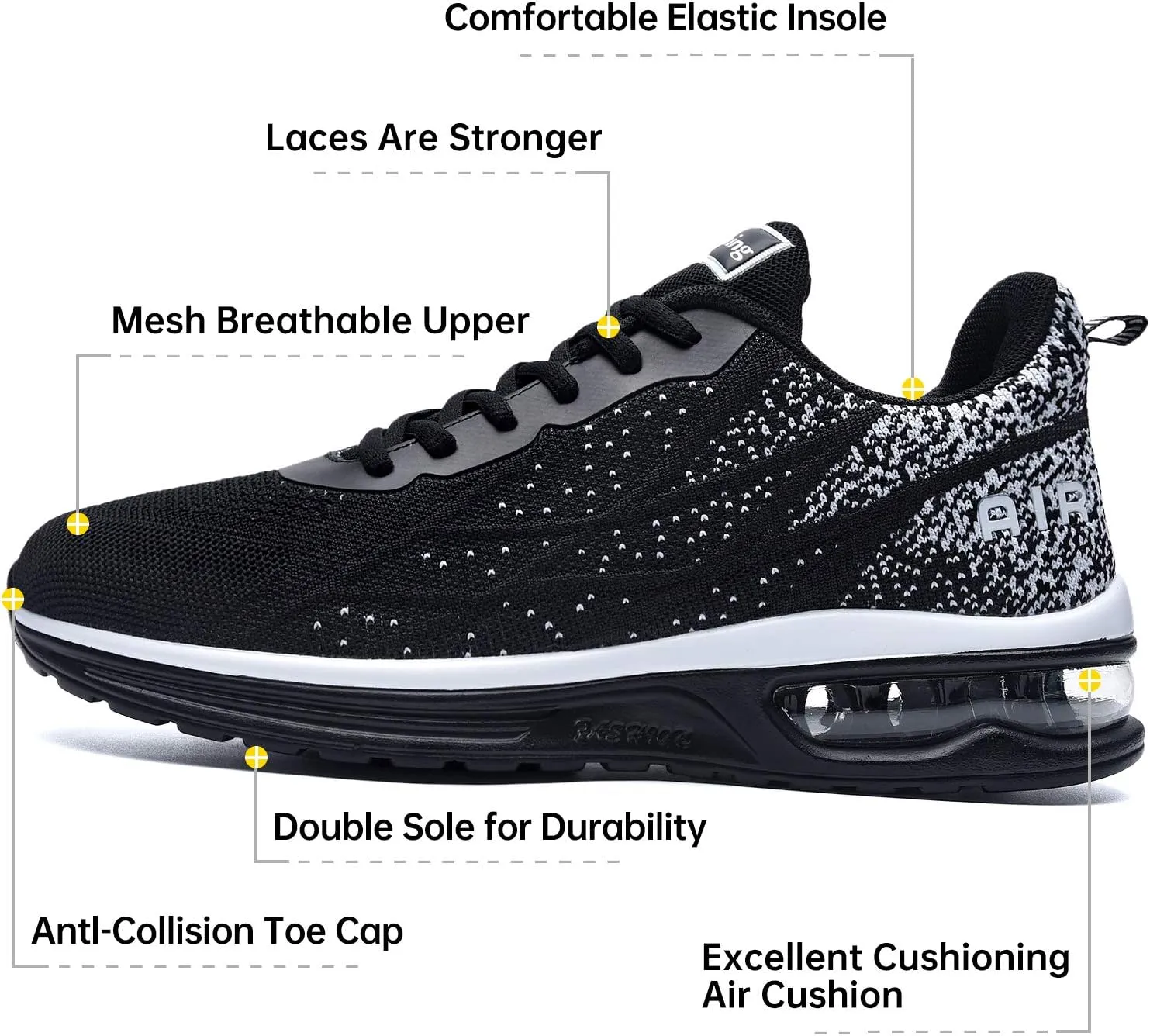 Autper Mens Air Athletic Running Tennis Shoes Lightweight Sport Gym Jogging Walking Sneakers US 6.5-US12.5