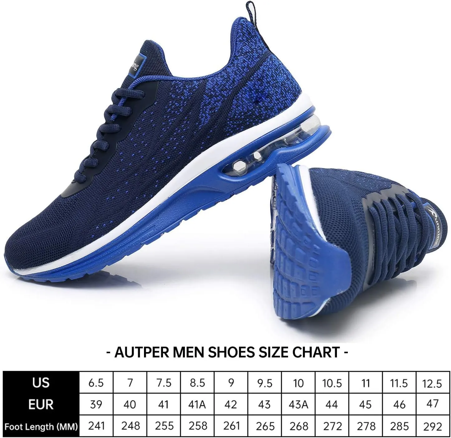 Autper Mens Athletic Running Tennis Shoes Lightweight Sport Gym Jogging Walking Sneakers US 6.5-US12.5