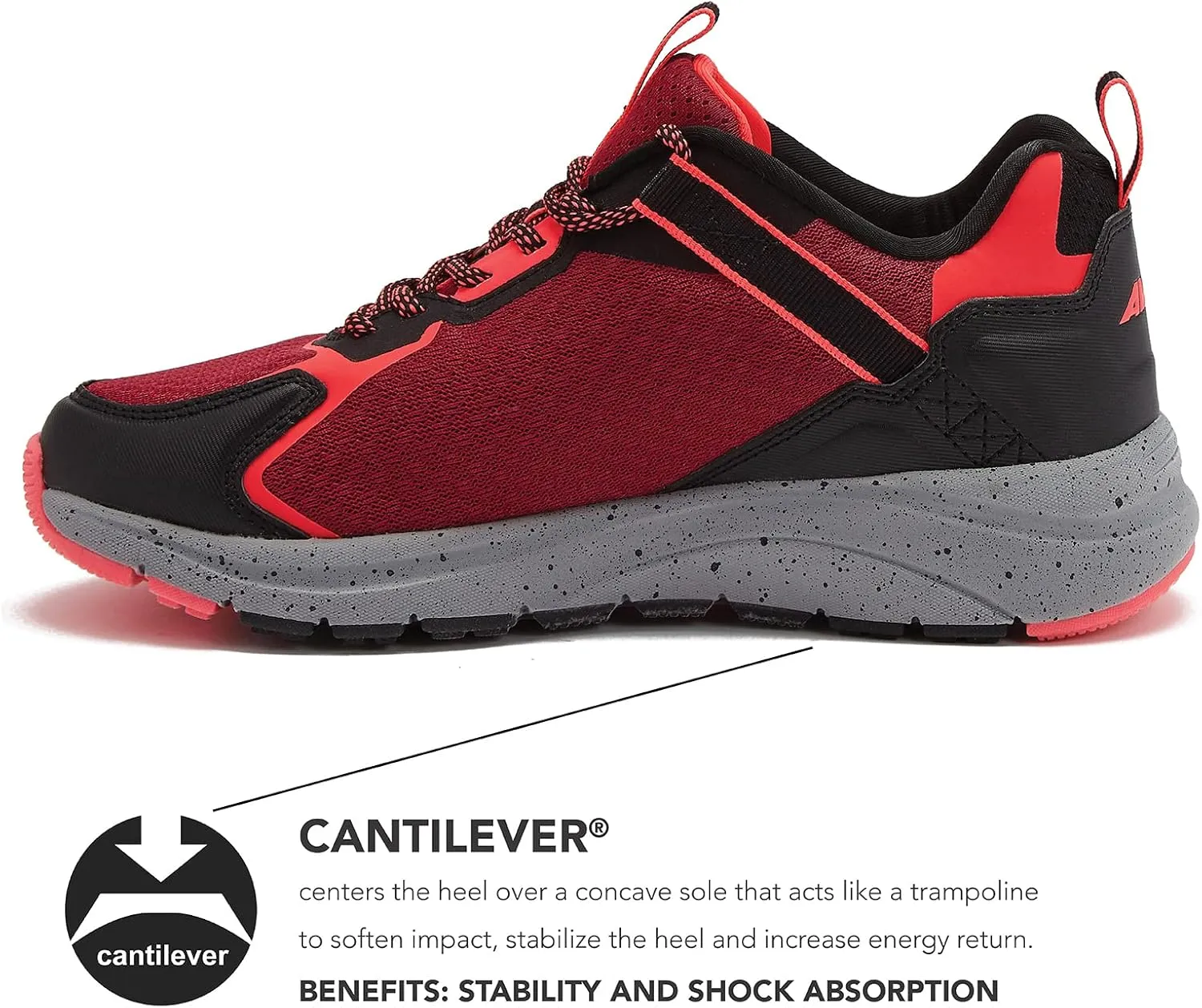 Avia Canyon Womens Trail Shoes and Walking Sneakers with Arch Support and Breathable Mesh