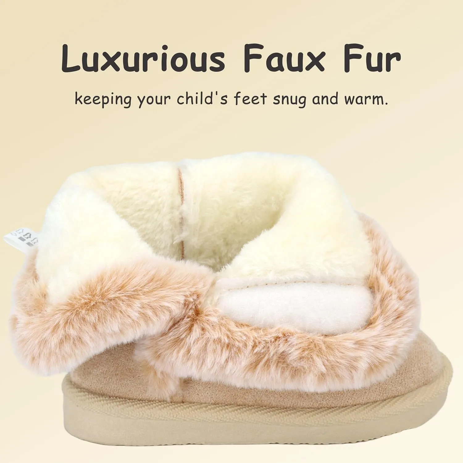 Baby Girls Winter Boots Toddler Kid Fashion Fur Lined Lightweight Warm Snow Boots for Everyday Wear