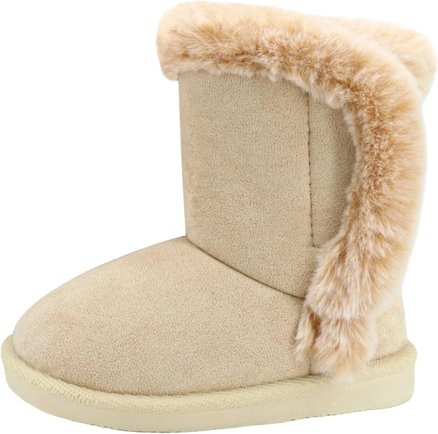 Baby Girls Winter Boots Toddler Kid Fashion Fur Lined Lightweight Warm Snow Boots for Everyday Wear