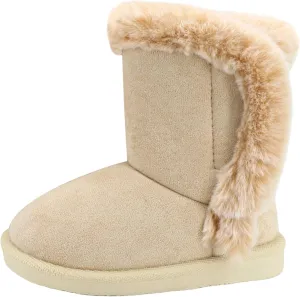 Baby Girls Winter Boots Toddler Kid Fashion Fur Lined Lightweight Warm Snow Boots for Everyday Wear