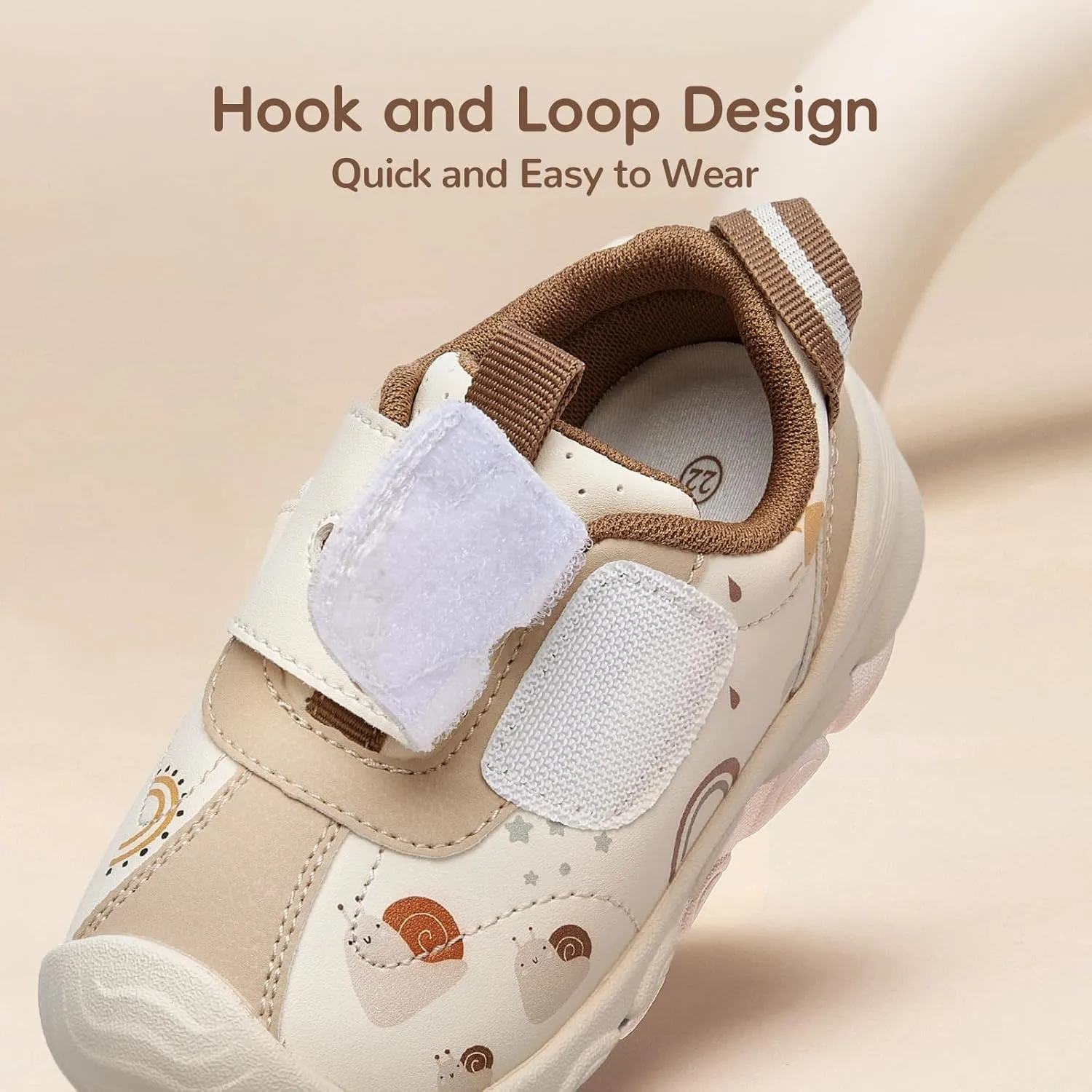 Balabala Toddler Casual Sneakers Unisex Kids Walking Shoes with Hook and Loop, Breathable Cozy and Lightweight