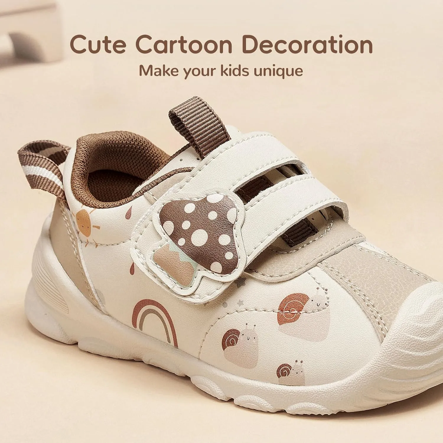 Balabala Toddler Casual Sneakers Unisex Kids Walking Shoes with Hook and Loop, Breathable Cozy and Lightweight