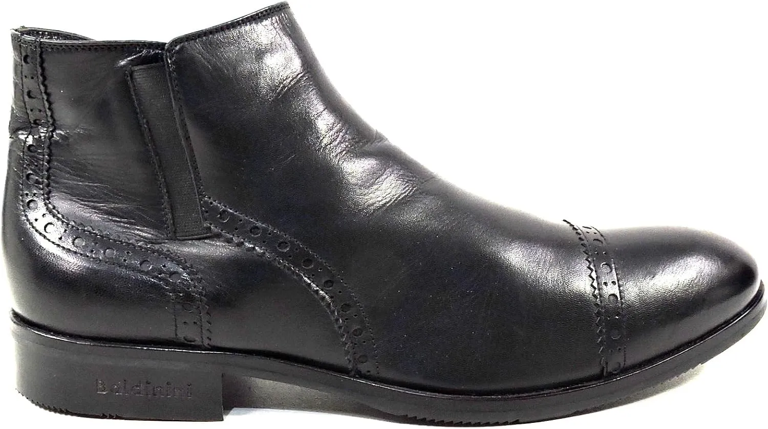 Baldinini Men's Black Soft Leather Winter Chelsea Boots, 40 EU