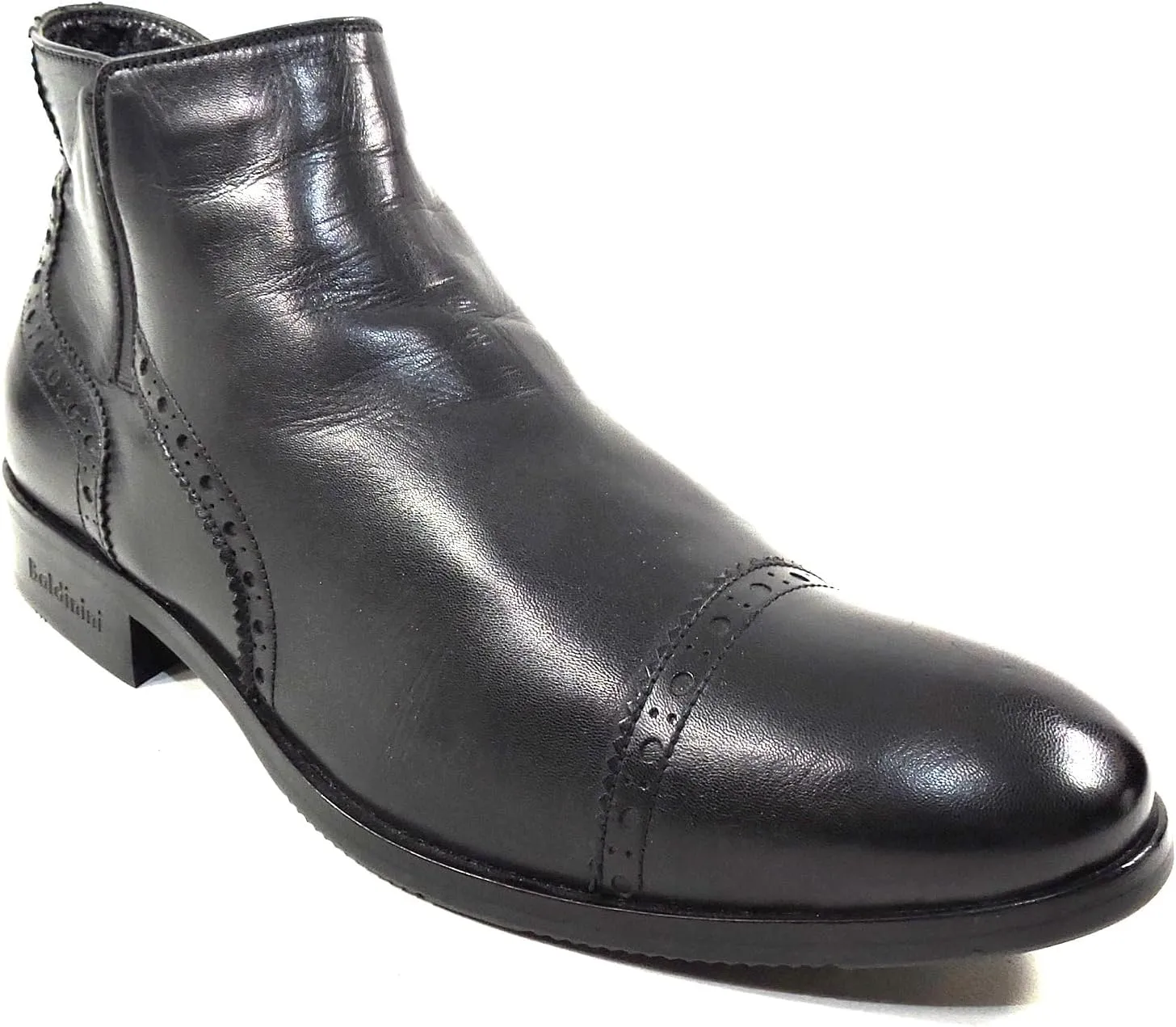 Baldinini Men's Black Soft Leather Winter Chelsea Boots, 40 EU